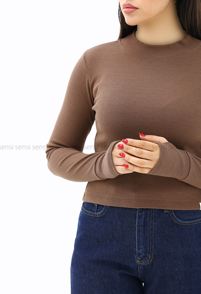 بلوز زنانه یقه ایستاده کبریتی کشی کد1006812